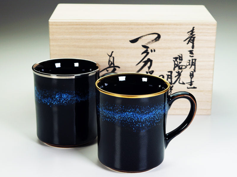 Shinemon Kiln Aoki-Myojo Youkou Gekkou Pair Coffee Mug - Arita Ware