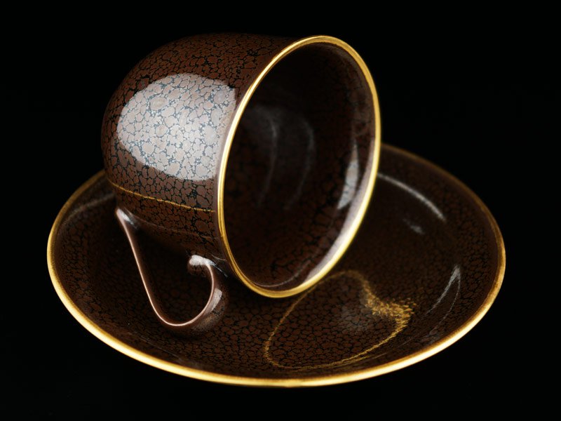 Shinemon Kiln Yuteki Tenmoku Honkinsai Coffee Cup - Arita Ware