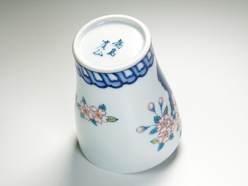 Shochu Glass Teint Nishiki Fleurs de cerisier de bon augure