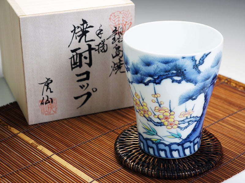 Teinture pour verre Shochu Nishiki Pin de bon augure Bambou Prune