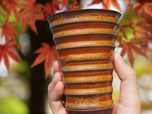Shinemon Kiln Kinkamon Wave Molding Tumbler - Arita Ware