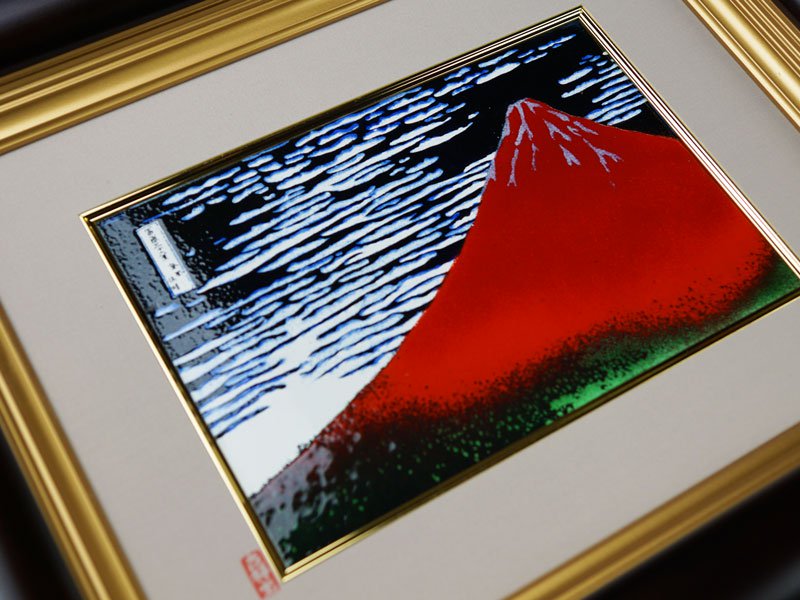 Sankougei Hokusai Fuji Cloisonne Picture Frame - Kyoto Shippo