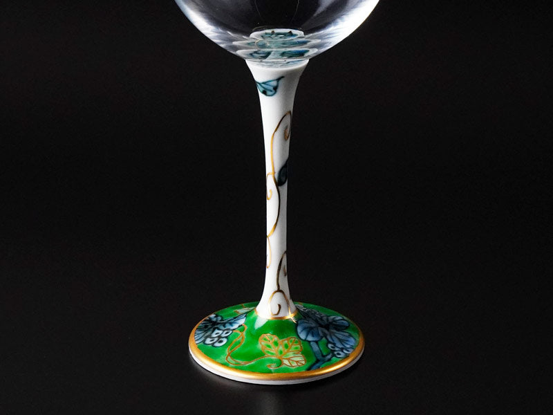 Arita Ware Wine Glasses - Somenishiki Green Grapes Design