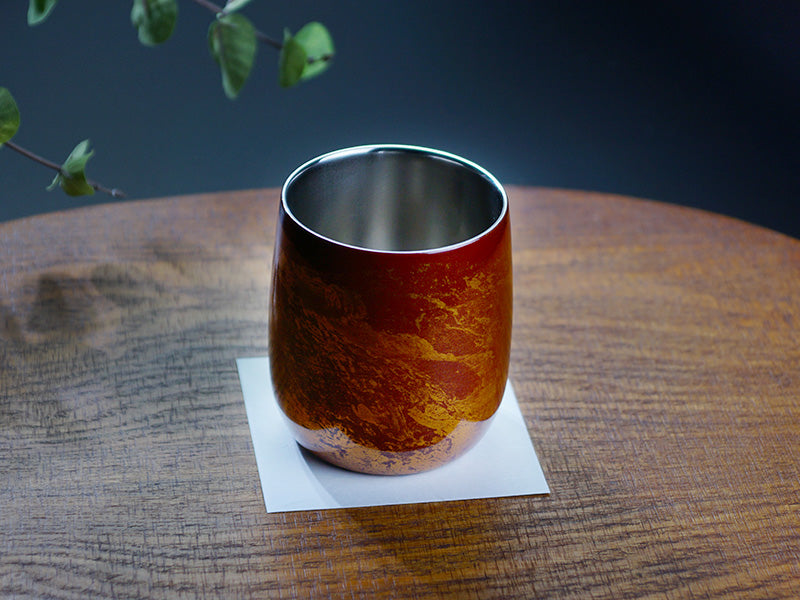 Yamanaka Lacquerware - Shima Cup Daruma Black / Red Byakudan