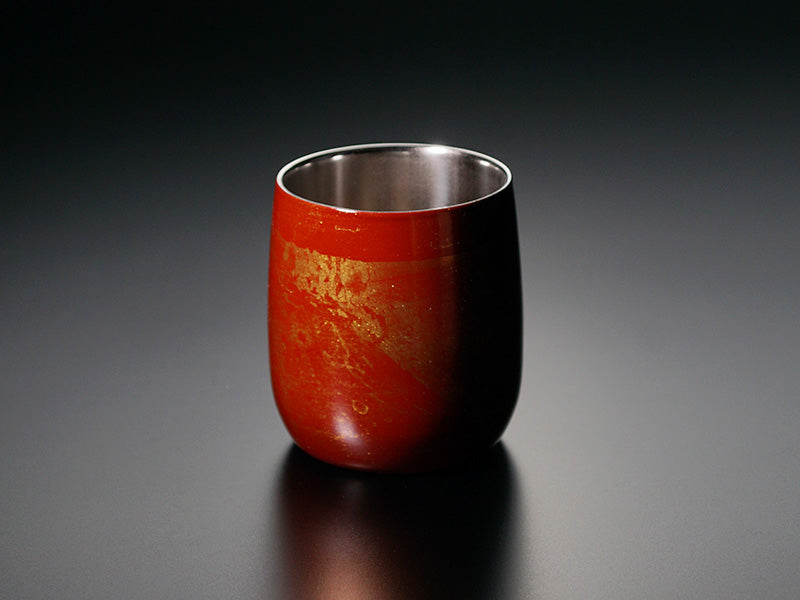 Yamanaka Lacquerware - Shima Cup Daruma Black / Red Byakudan