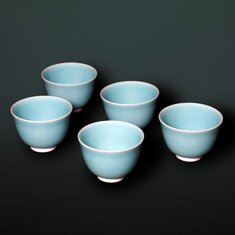 Tasses à thé Sencha Kinuta Céladon
