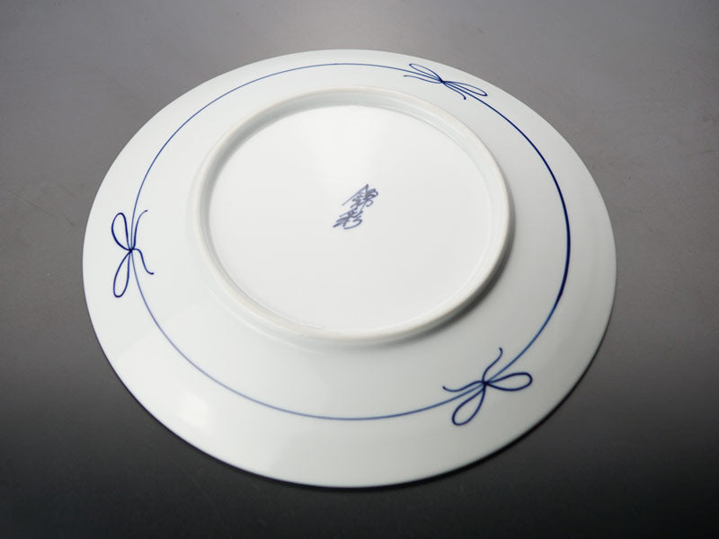 Grande assiette décorative en porcelaine d’Arita – pivoine, tenmoku à l’or et au platine