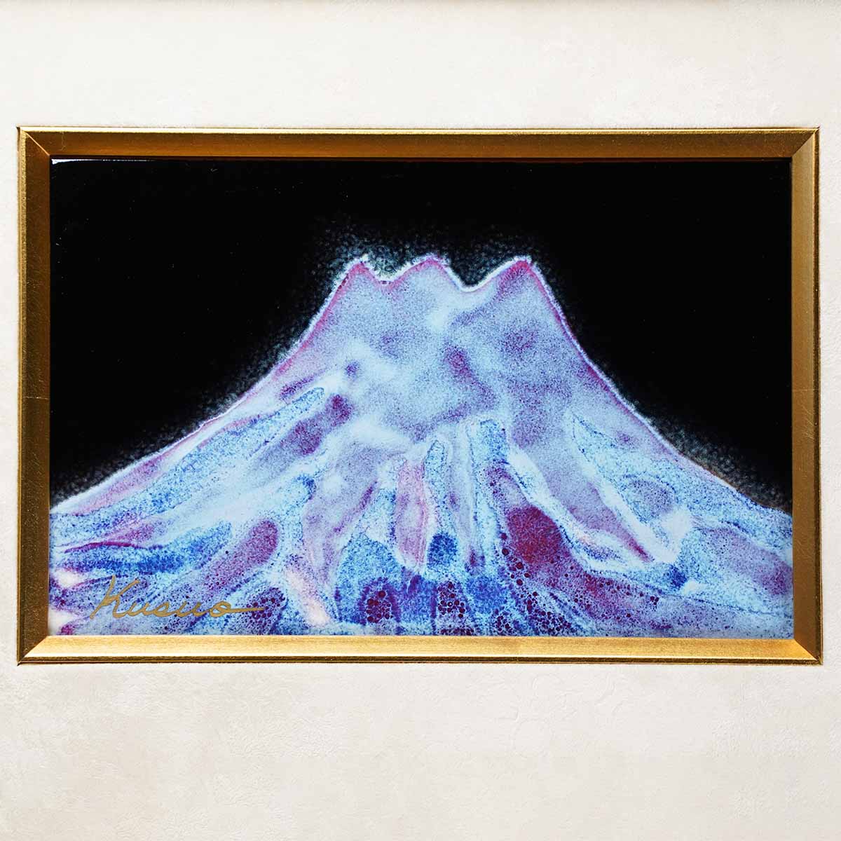 Shinemon Kiln Ceramic Framed Artwork "Myojo Fuji" - Venus and Mount Fuji, Arita Ware