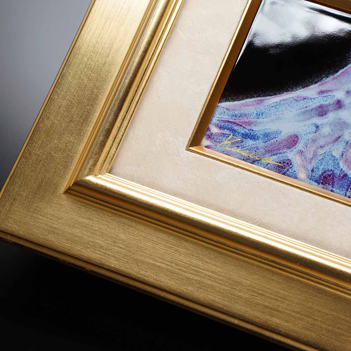 Shinemon Kiln Ceramic Framed Artwork "Myojo Fuji" - Venus and Mount Fuji, Arita Ware
