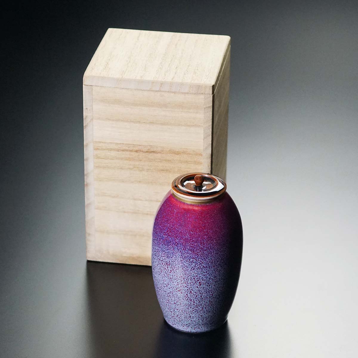 Chaire (Tea Caddy) Shiko-Shinsha, Purple-Red - Shinemon Kiln, Arita Ware
