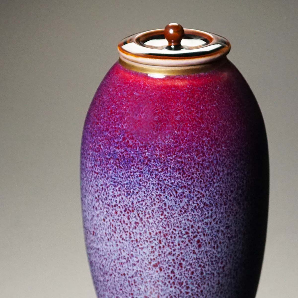 Chaire (Tea Caddy) Shiko-Shinsha, Purple-Red - Shinemon Kiln, Arita Ware