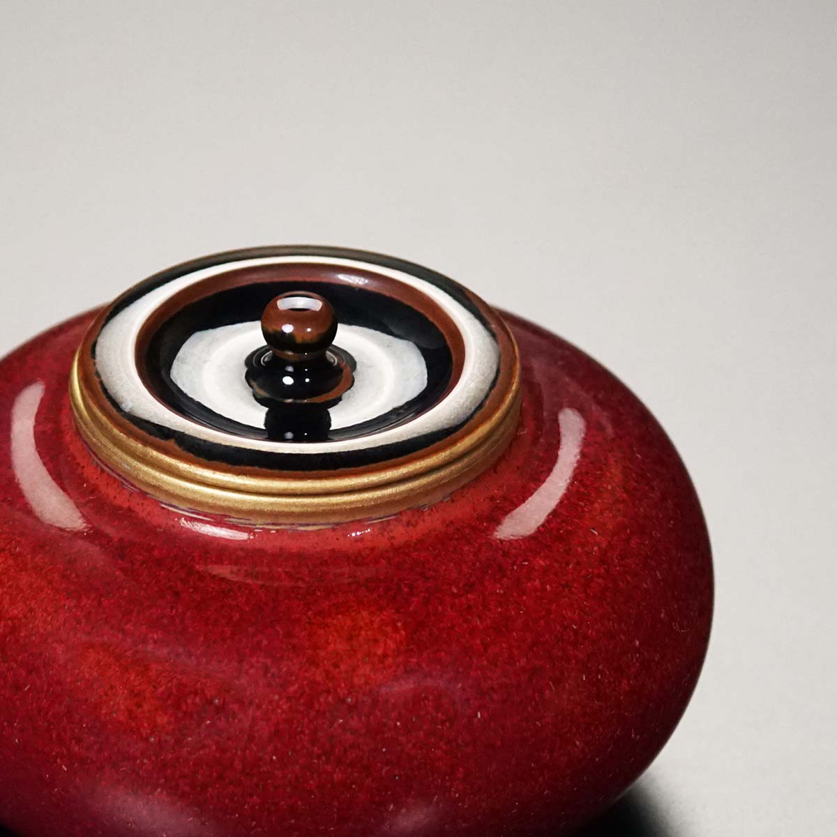 Chaire (Tea Caddy) "Jukushi" Ripe Persimmon - Akane-Shinsha, Shinemon Kiln