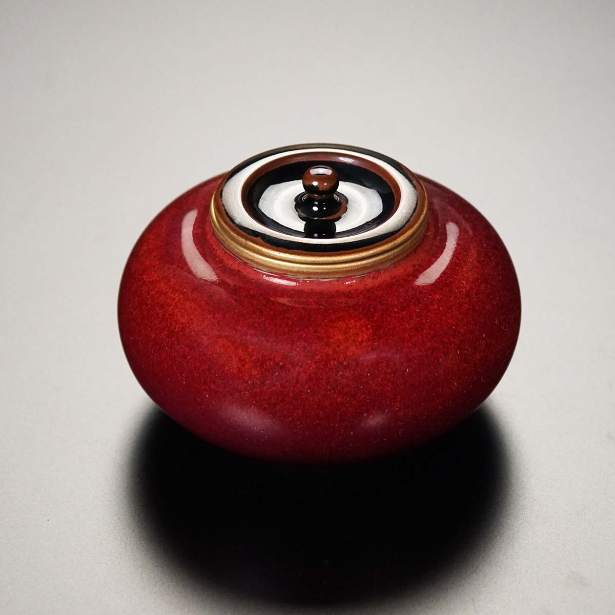 Chaire (Tea Caddy) "Jukushi" Ripe Persimmon - Akane-Shinsha, Shinemon Kiln