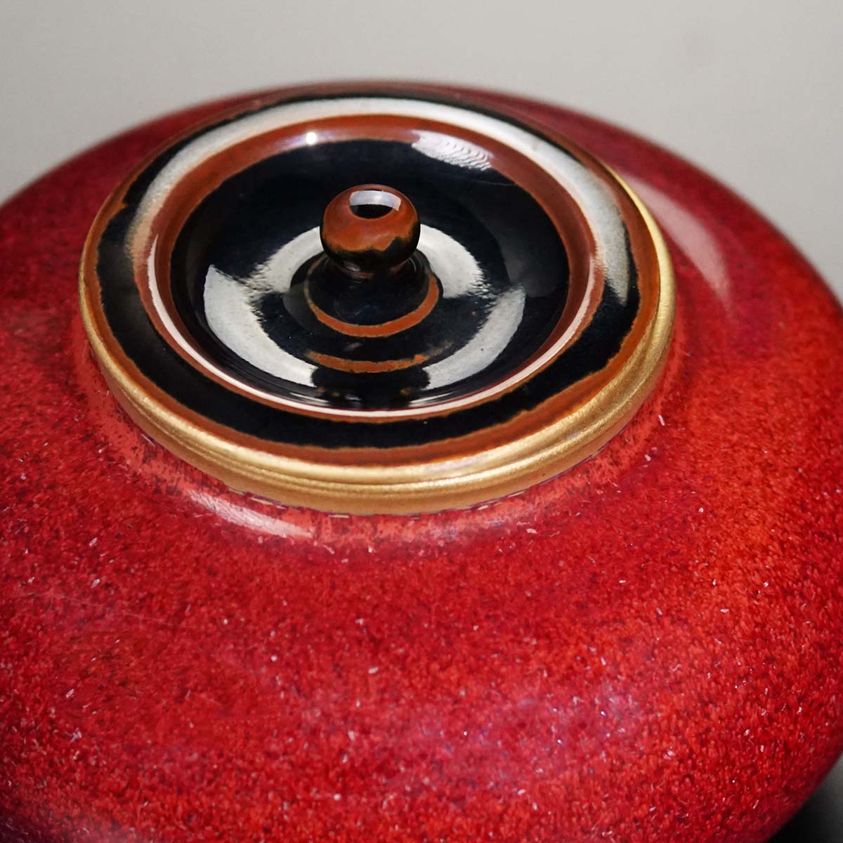 Chaire (Tea Caddy) "Jukushi" Ripe Persimmon - Akane-Shinsha, Shinemon Kiln