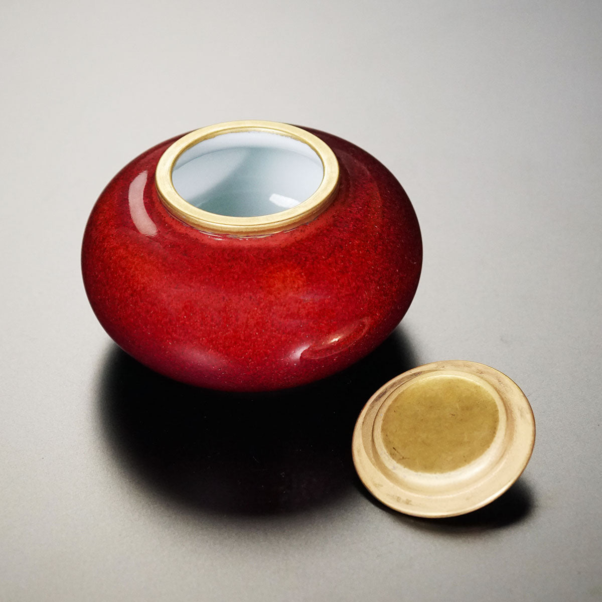 Chaire (Tea Caddy) "Jukushi" Ripe Persimmon - Akane-Shinsha, Shinemon Kiln