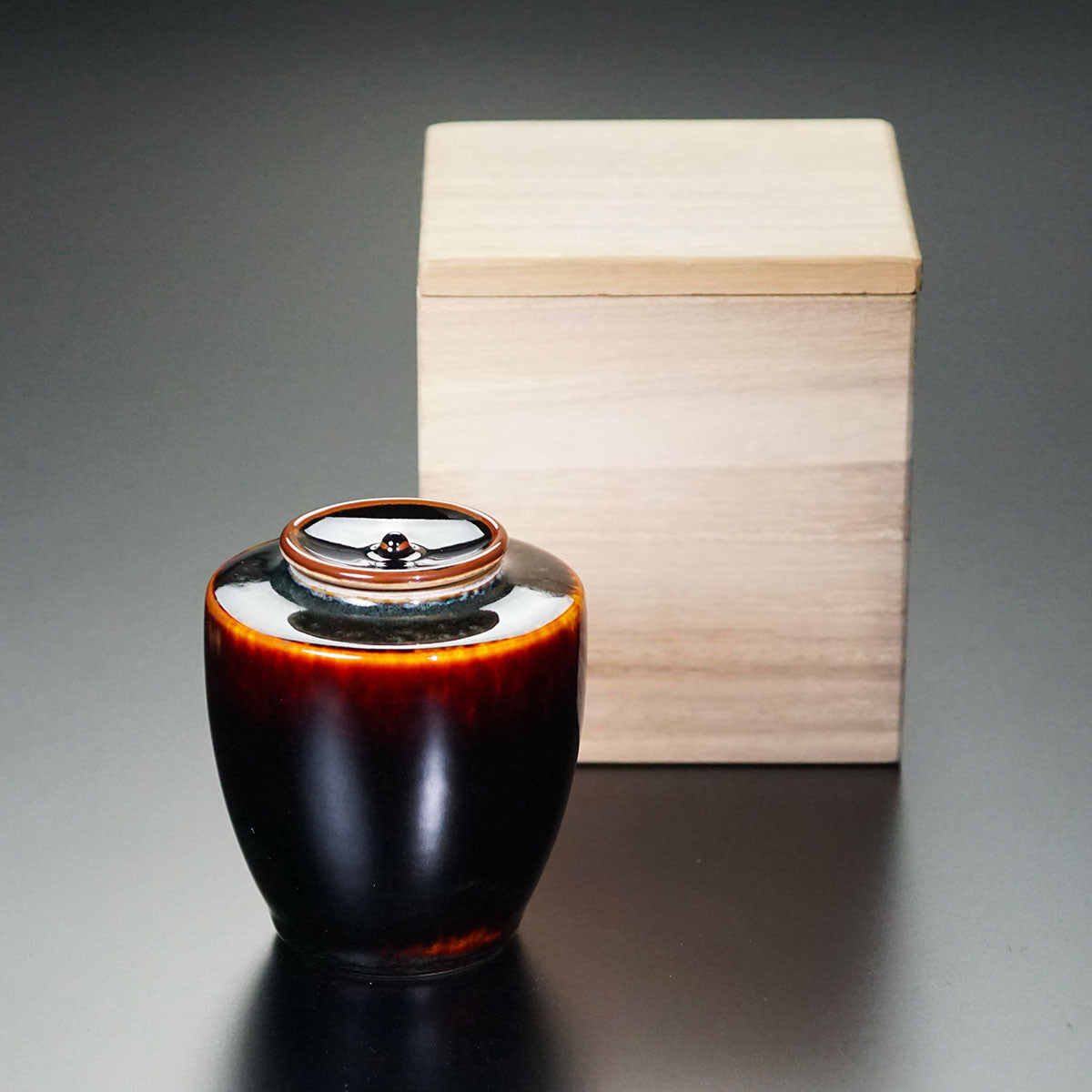 Chaire (Tea Caddy) "Tortoiseshell Tenmoku" - Shinemon Kiln, Arita Ware
