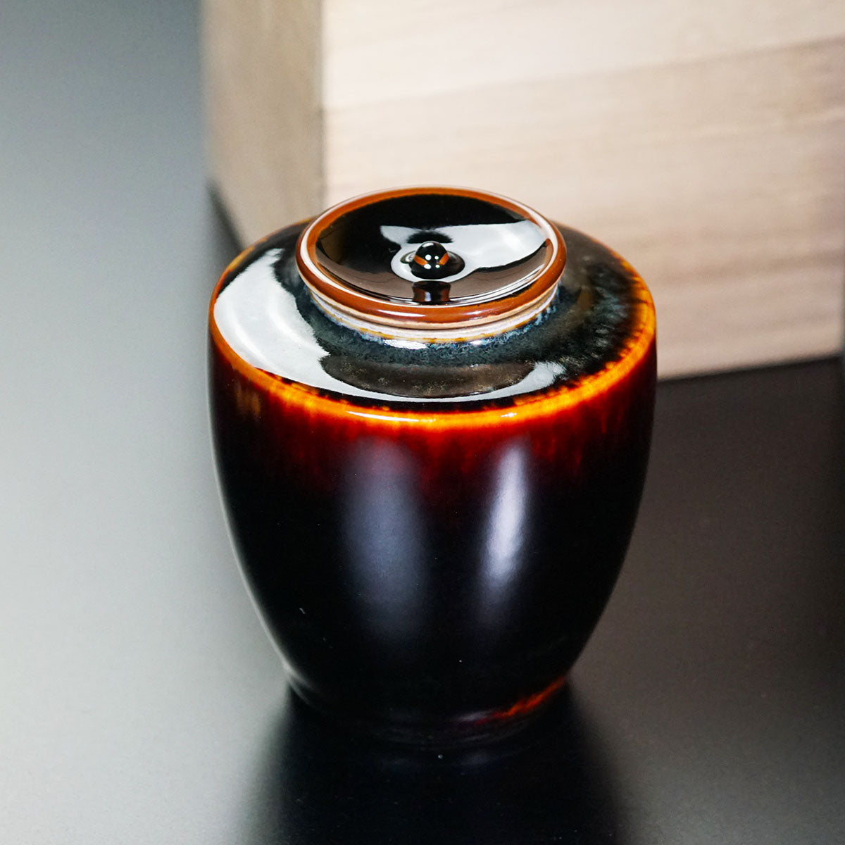 Chaire (Tea Caddy) "Tortoiseshell Tenmoku" - Shinemon Kiln, Arita Ware