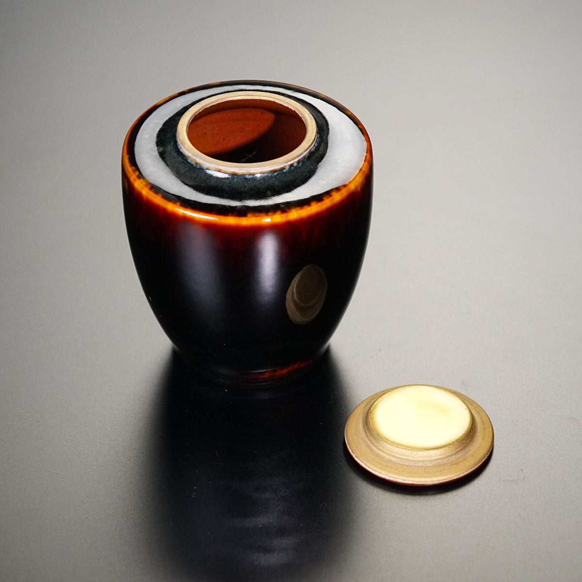 Chaire (Tea Caddy) "Tortoiseshell Tenmoku" - Shinemon Kiln, Arita Ware