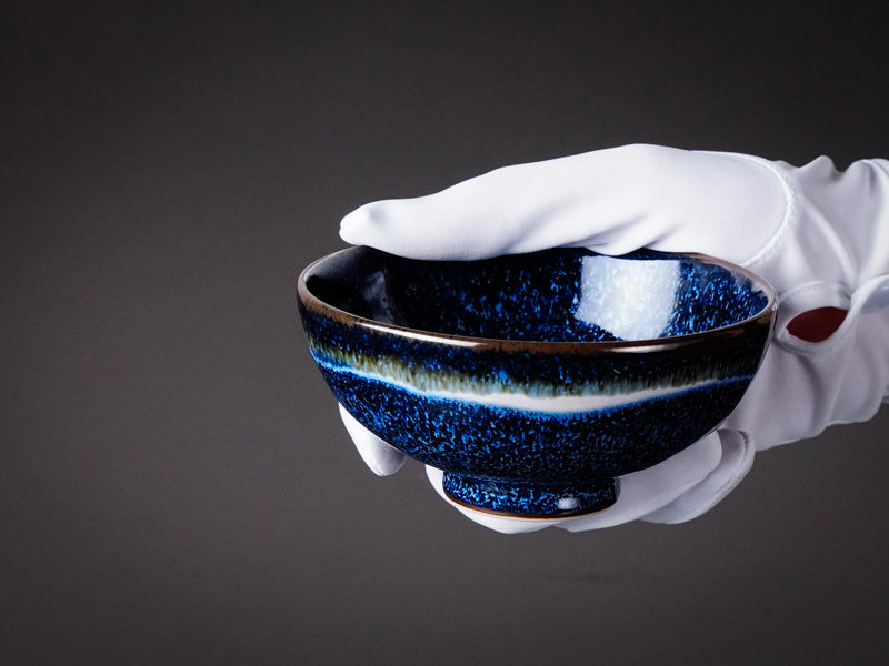 Mutsuzoroi Pair Set "Ginga" - Rice Bowls and Yunomi, Shinemon Kiln