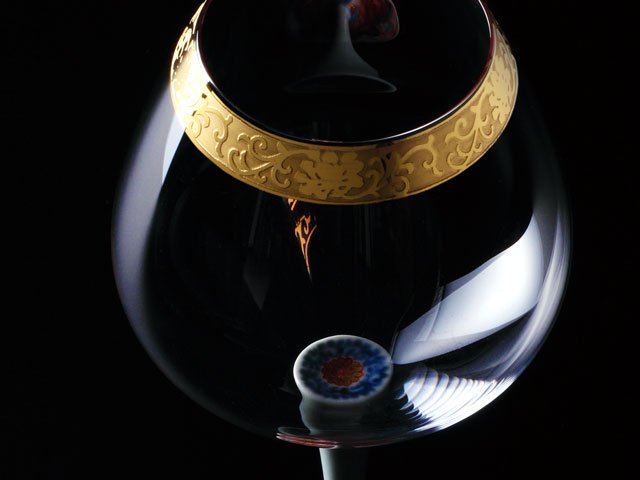 Fukusen Kiln Wine Glass "Shikohai" - Ko-Imari Style, Arita Ware