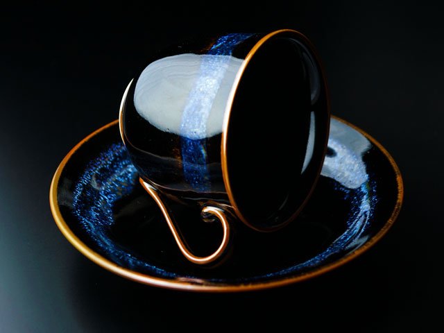 Shinemon Kiln Coffee Cup "Aoki-Myojo" - Arita Ware