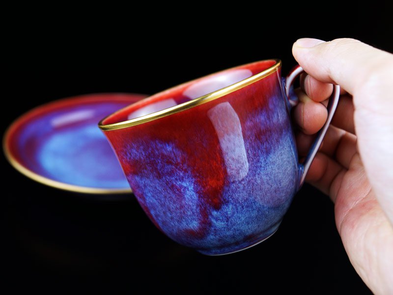 Shinemon Kiln Coffee Cup "Saiun" - Gold Decoration, Arita Ware