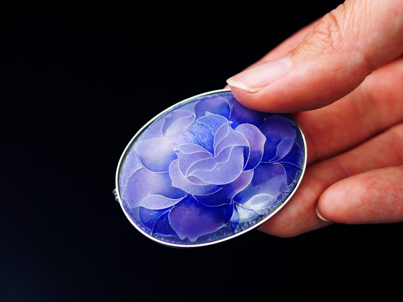 Sankougei Pure Silver Cloisonne Pendant - Kyoto Shippo (3 Colours)