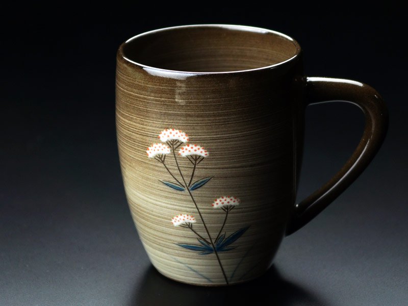 Gagyu Kiln Coffee Mug "Ominaeshi" (Patrinia) - Arita Ware