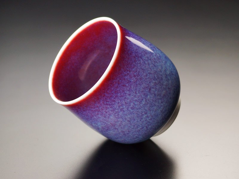Shinemon Kiln Pair of Yunomi Japanese Teacups "Saiun" - Arita Ware