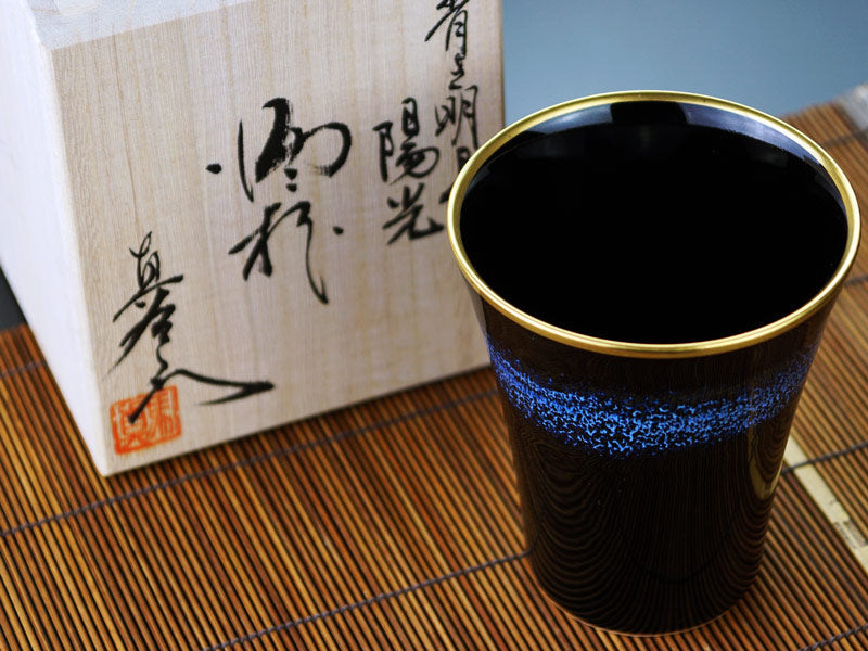 Japanese Whisky Glass "Youkou" - Gold Decoration, Shinemon Kiln, Arita Ware