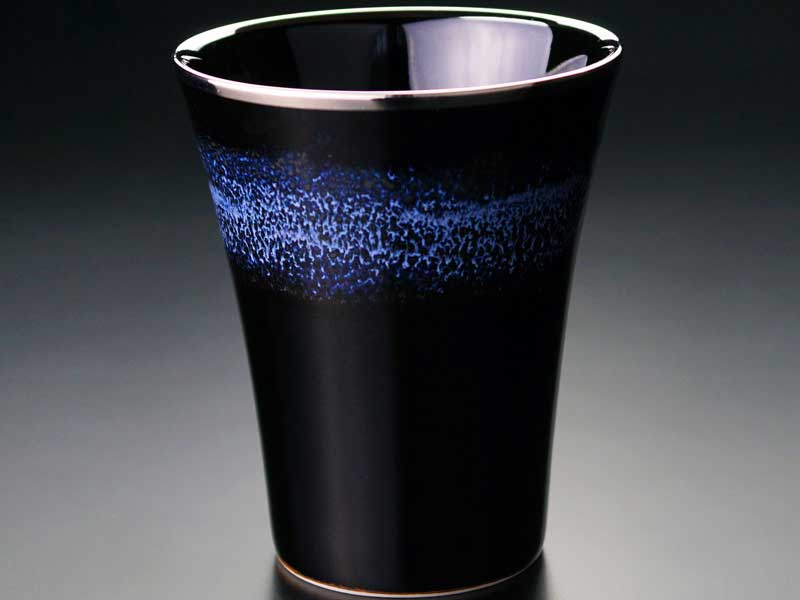 Verre à whisky japonais « Gekkou », décor au platine – four Shinemon, porcelaine d’Arita