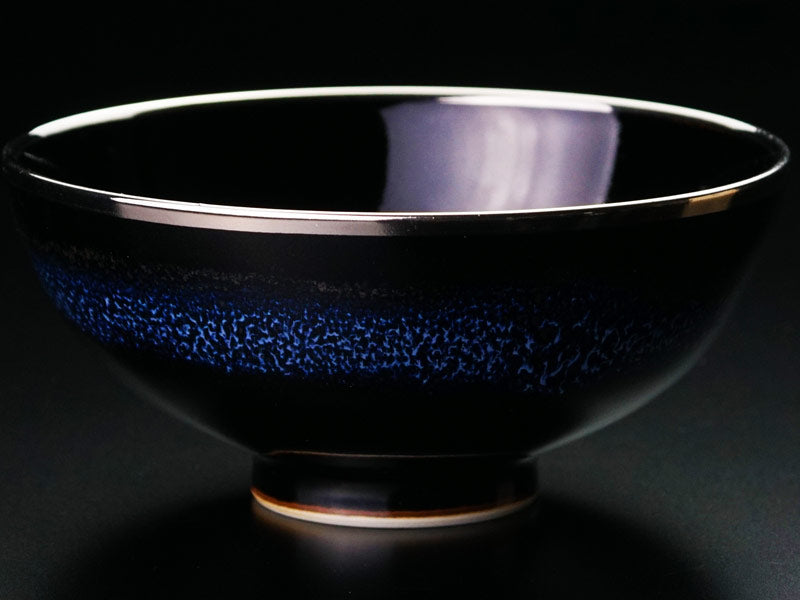 Shinemon Kiln Japanese Rice Bowl "Aoki-Myojo" Gekkou - Arita Ware