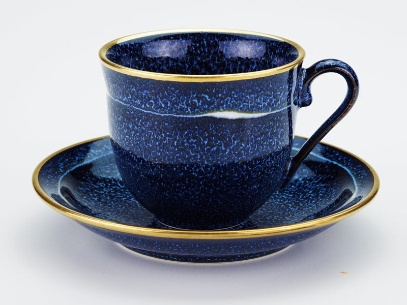 Shinemon Kiln Pair of Coffee Cups "Seiten" - Gold & Platinum, Arita Ware
