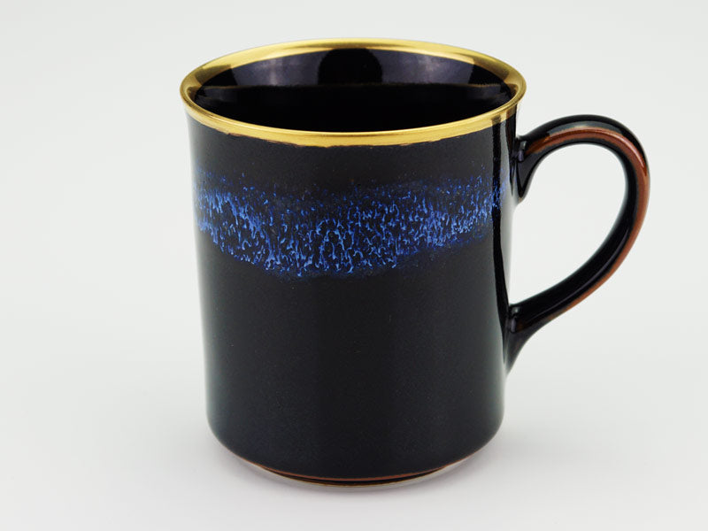 Shinemon Kiln Coffee Mug "Aoki-Myojo" Youkou - Gold Decoration, Arita Ware