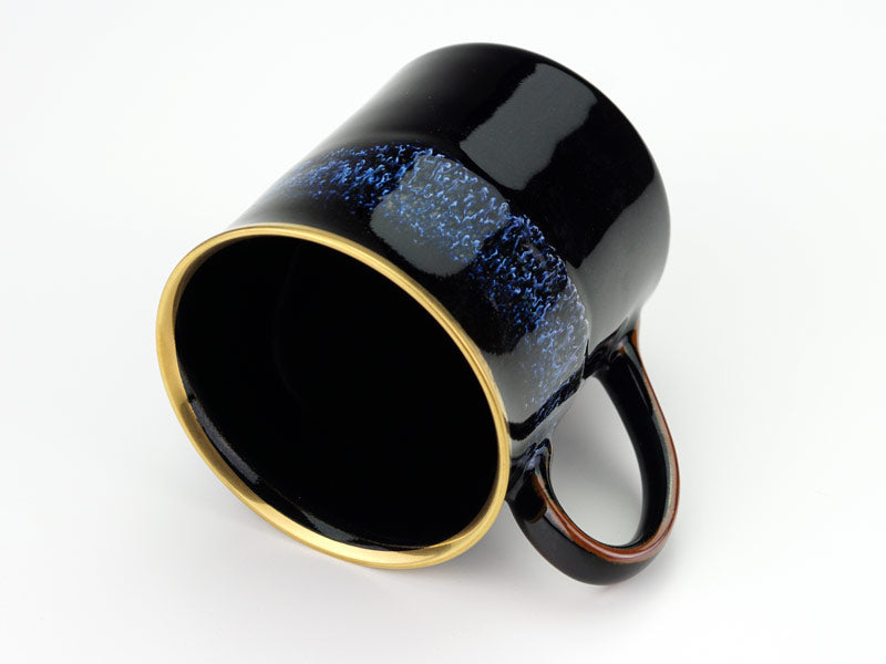 Shinemon Kiln Coffee Mug "Aoki-Myojo" Youkou - Gold Decoration, Arita Ware