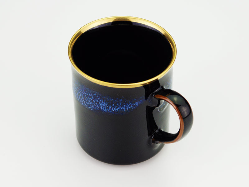 Shinemon Kiln Coffee Mug "Aoki-Myojo" Youkou - Gold Decoration, Arita Ware