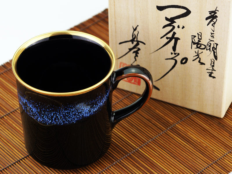 Shinemon Kiln Coffee Mug "Aoki-Myojo" Youkou - Gold Decoration, Arita Ware