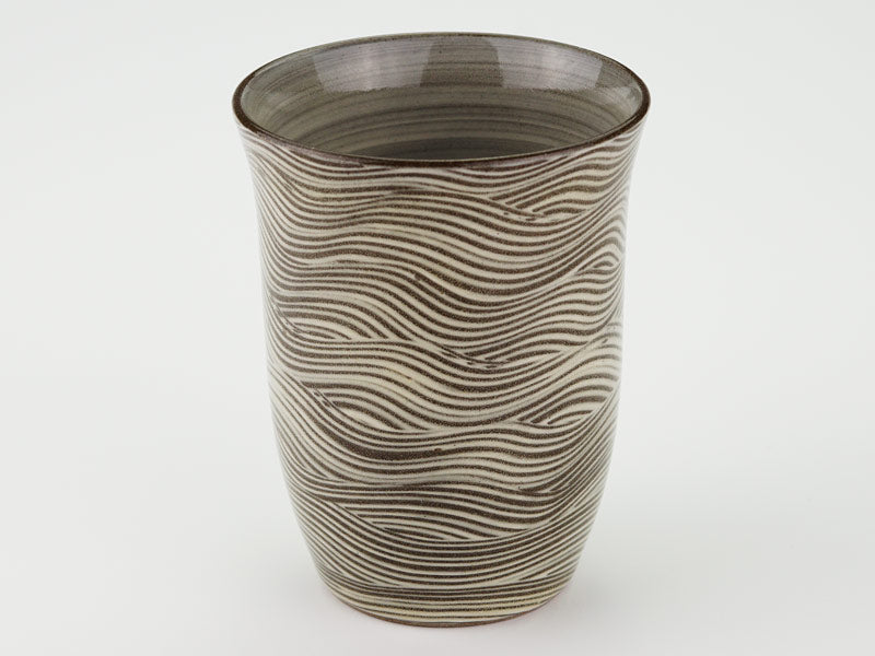 Gagyu Kiln Japanese Whisky Glass - Wave Hakeme Brushwork, Arita Ware