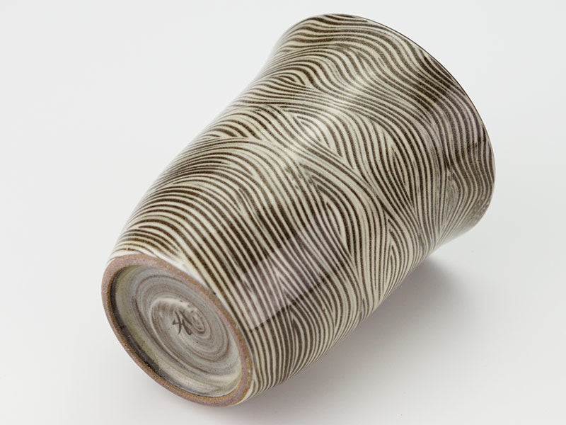 Gagyu Kiln Japanese Whisky Glass - Wave Hakeme Brushwork, Arita Ware