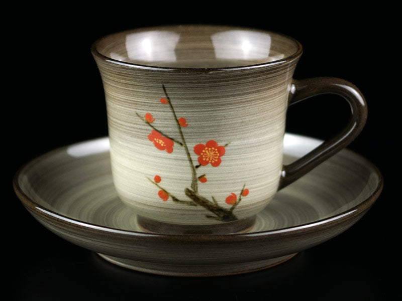Gagyu Kiln Coffee Cup - Red Plum Blossoms, Arita Ware