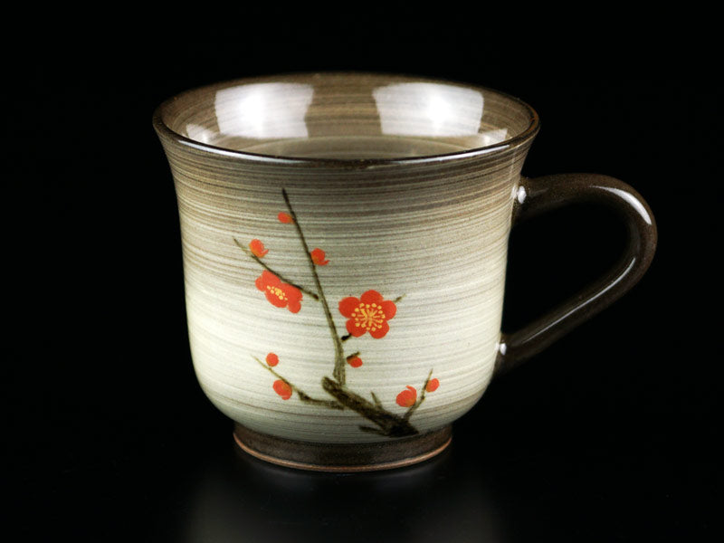 Gagyu Kiln Coffee Cup - Red Plum Blossoms, Arita Ware