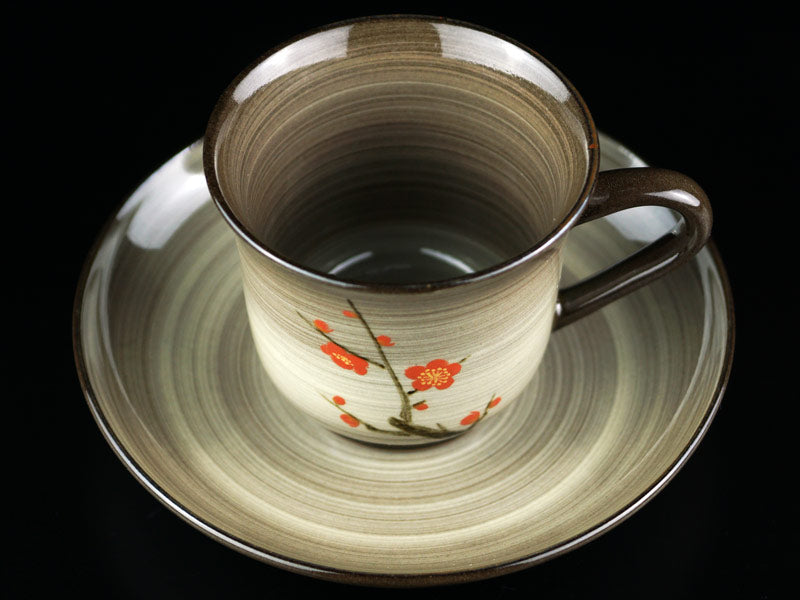 Gagyu Kiln Coffee Cup - Red Plum Blossoms, Arita Ware