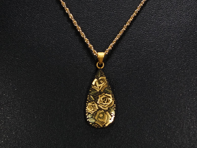Pure Gold Kyoto Inlay Necklace - Rose