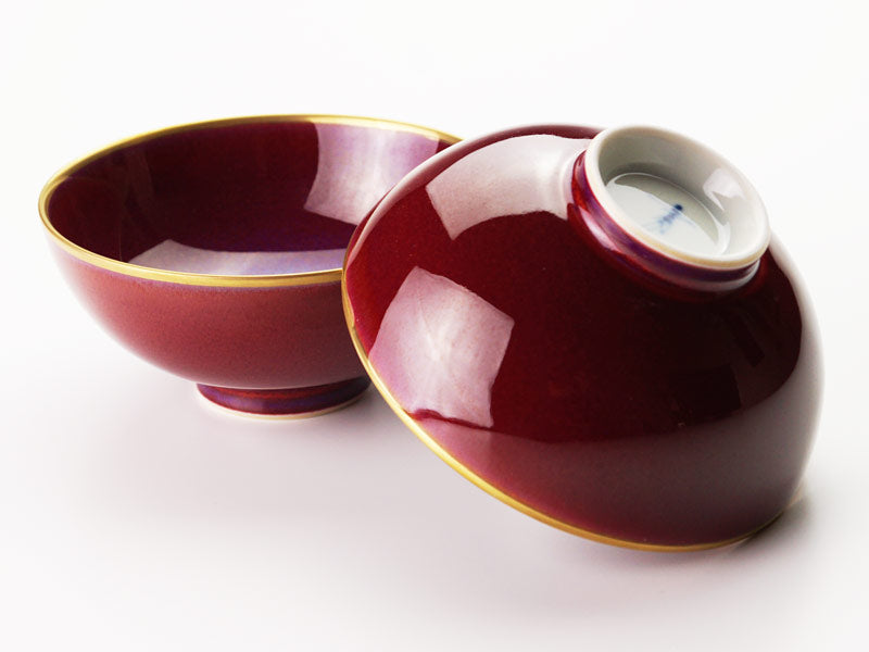 Shinemon Kiln Pair of Rice Bowls Yohen-Shinsha "Hananohikari" - Arita Ware