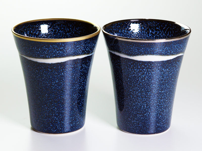 Japanese Whisky Glass Pair "Seiten" Ginga - Shinemon Kiln