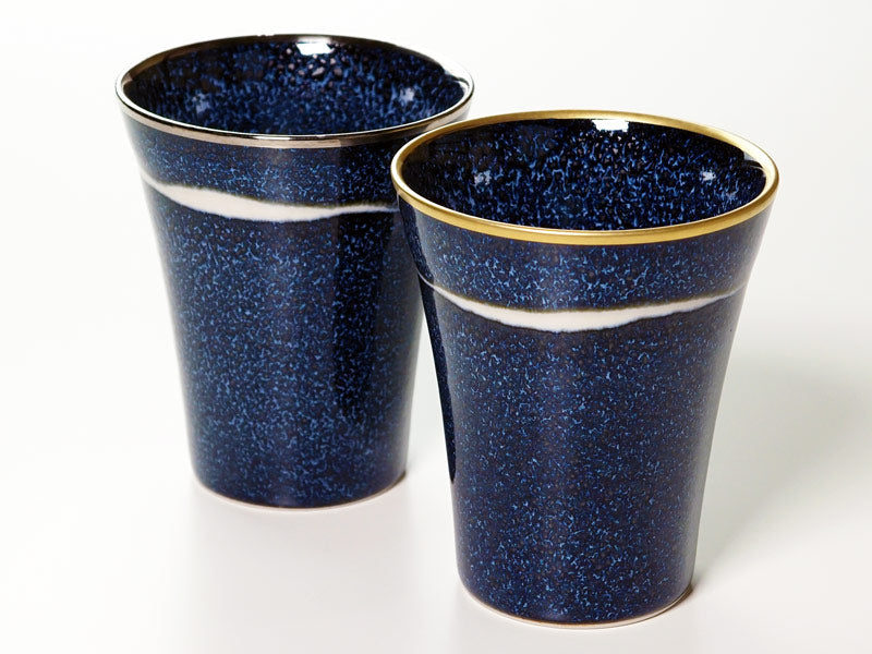 Japanese Whisky Glass Pair "Seiten" Ginga - Shinemon Kiln