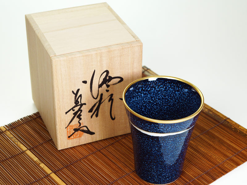 Verre à whisky japonais « Seiten » Ginga, décor à l'or fin – four Shinemon, porcelaine d'Arita
