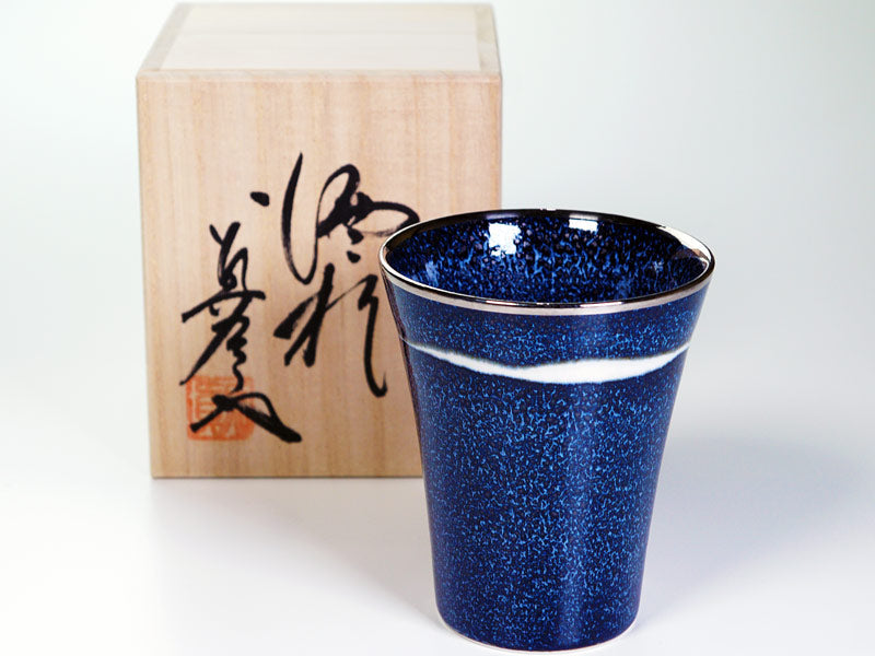 Japanese Whisky Glass "Seiten" Ginga - Platinum Decoration, Shinemon Kiln