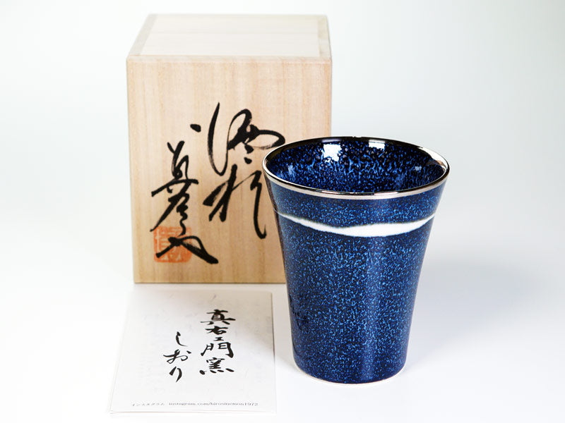 Japanese Whisky Glass "Seiten" Ginga - Platinum Decoration, Shinemon Kiln