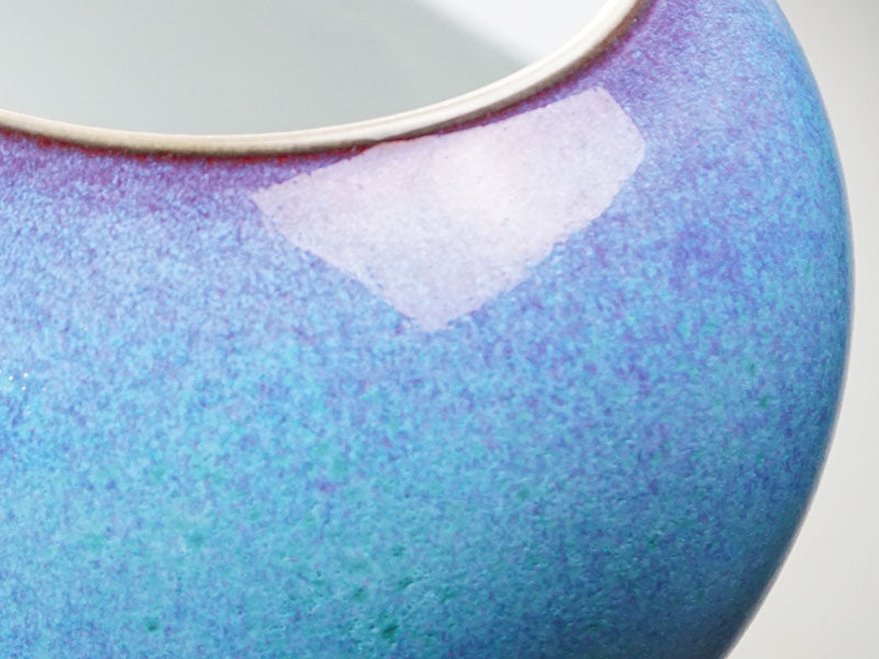 Shinemon Kiln Flower Vase "Aoi Sora" Blue Sky - Jun Glaze, Arita Ware